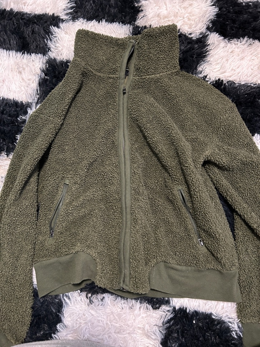 all in motion Olive Green Teddy Jacket